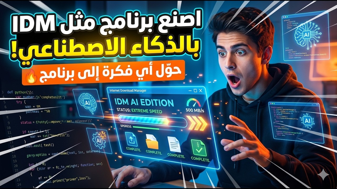 اصنع برنامج مثل IDM باستخدام AI في دقائق 🔥 حول أي فكرة إلى برنامج حقيقي بسهولة