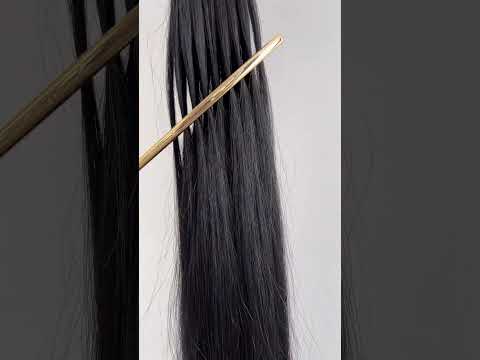 Волосся для стрічкового нарощування, 50 см, пряме, 20 пасм, чорне (01) video