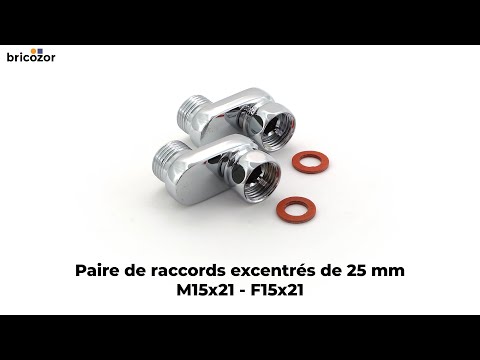 Paire de raccords excentrés de 25 mm - M15x21 - F15x21 RIQUIER