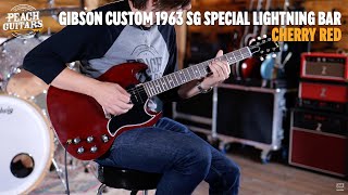 Video thumbnail for No Talking...Just Tones | Gibson Custom 1963 SG Special Reissue Lightning Bar VOS Cherry Red by Peach Guitars