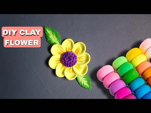 diy clay flower 🌼 #shorts #clayart #easyart #youtubeshorts