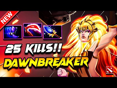 Dota 2 DAWNBREAKER Gameplay | (x25 Kills) Dawnbreaker DOTA 2 Carry Build Pro Gameplay Guide 7.39