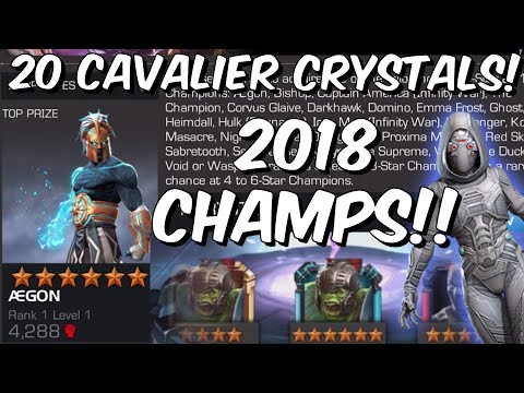 2018 6 Star Cavalier Crystal Opening! - Beyond God Tier Hunting 2020!! - Marvel Contest of Champions