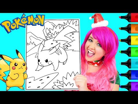 Coloring Pokémon Pikachu Coloring Page Prismacolor Markers | KiMMi THE CLOWN Video