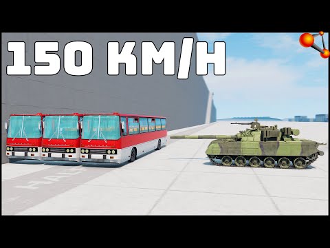 3 IKARUS vs TANK! 150 Km/H CRASH TEST! - BeamNg Drive