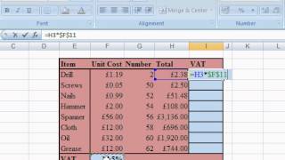 Absolute referencing in Excel, using the F4 function key