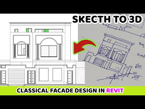Sketch to 3D | Classical Façade Design In Revit Tutorial Teaser! #shorts