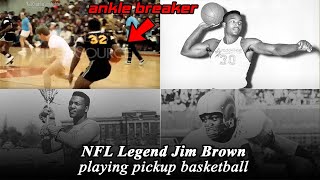 NFL Legend Jim Brown plays some pickup basketball on his 32nd birthday 1968