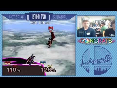 Jax Smash Weekly 3/30/17 - Not.Brian(Marth) Vs Sodabro(Marth) - Melee Winners R2