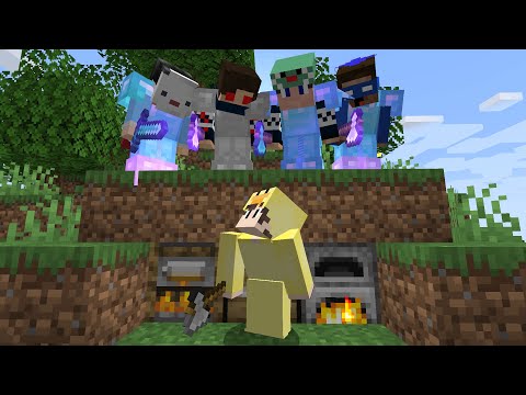 Minecraft'ı Bitiriyorum ama 4 Avcıya Karşı