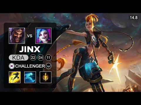 Jinx vs Draven ADC - KR Challenger - Patch 14.8 Season 14