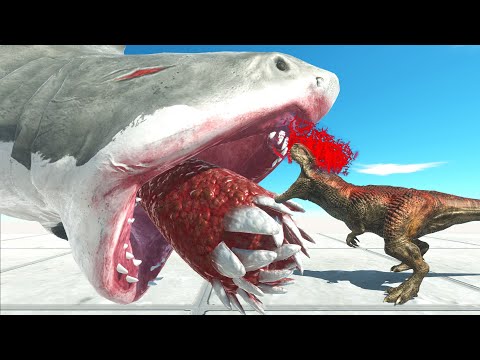 Giant Mutant Megalodon Eat Foods - Animal Revolt Battle Simulator