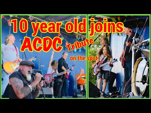 10 year old guitarist joins ACDC Tribute Band (The Swillers) after they saw his awesome solo set WOW