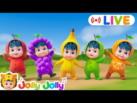 LIVE🔴Colorful Finger Family, Finger Family + More | Learn Colors | Jolly Jolly - Best Kids Songs