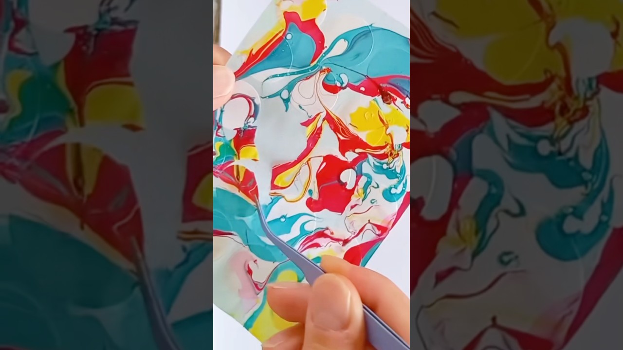 春休みのおうち遊びに🌸マニキュアで作るマーブルシール　#シール #shorts #sticker #丸シール