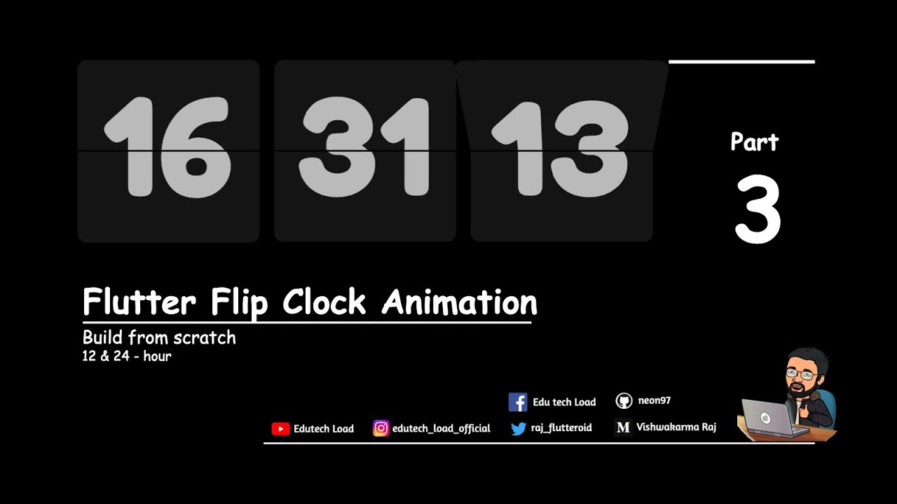 Flip Clock Animation || Flutter || Part 3