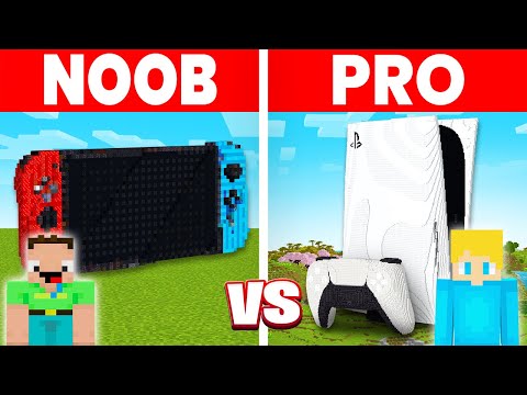 NOOB vs PRO: SPIEL KONSOLE Haus Bau Challenge in Minecraft!