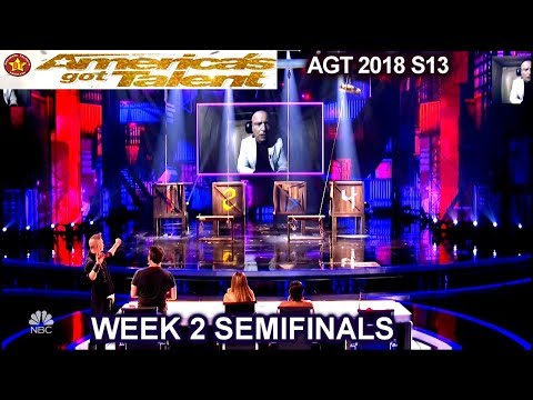 Aaron Crow Part 2 NEARLY KILLS HOWIE & Judges Comments Semi-Finals 2 America's Got Talent 2018 AGT