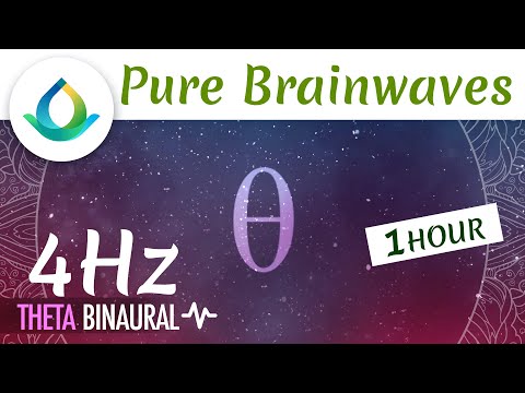 4 Hz Binaural Beats Theta Waves (Pure) | Deep Meditation ◑ 1hr  ❁ Gaia Meditation