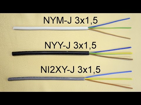 Type designations of cables/wires - Meaning of letters and numbers (NYM-J 3x1.5)