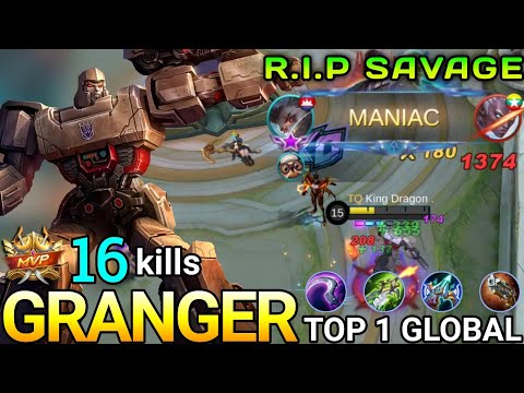 16 KILLS + 1 MANIAC‼️Granger Best Build 2021 | Top 1 Global Granger Gameplay | Mobile Legends