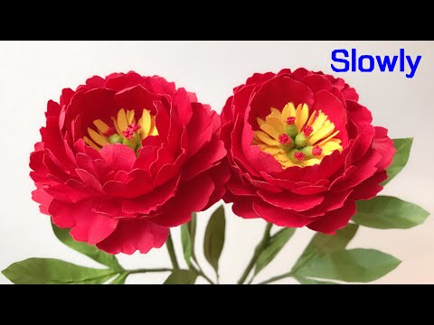 ABC TV | How To Make Peony Paper Flower With Shape Punch #2 (Slowly) - Craft Tutorial
