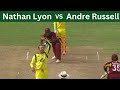 Cricket Giants Collide Nathan Lyon S Mesmerizing Spell On Andre Russell