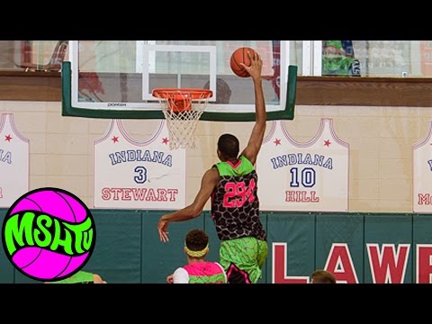 6'10 8th Grader Emmanuel Okpomo MONSTER DUNK at MSHTV Camp - Class of 2020 Basketball