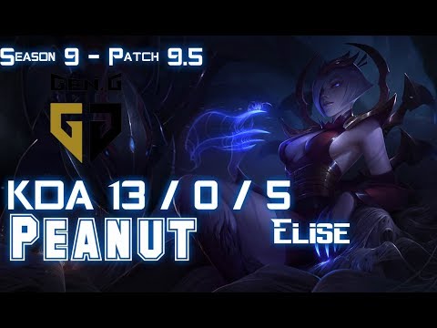 Gen Peanut ELISE vs KHA'ZIX Jungle - Patch 9.5 KR Ranked