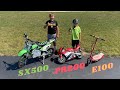 Razor Showdown Scooter Vs Pocket Rocket Vs SX500 Dirt Bike