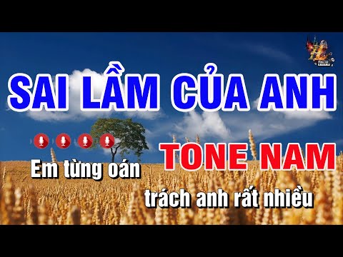 Karaoke Sai Lầm Của Anh Tone Nam | Nhạc Sống Nguyễn Linh