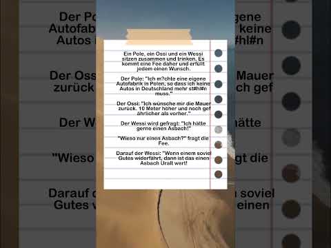 Wenn Wünsche Wirklichkeit werden:Ein Pole, ein Ossi und ein Wessi!#Humor #Witze #Polen #Ossi #Wessi