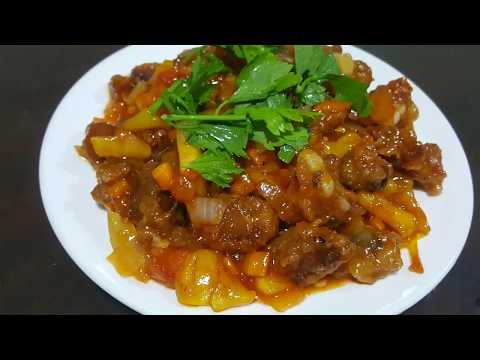 Sweet And Sour Rib Pork With Mix Vegetable - Delicious Family Food Video