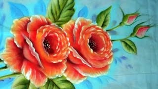 Como pintar lindas rosas no Tecido