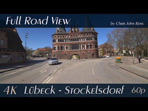 Lübeck - Stockelsdorf, Germany: Holstenstraße, Fackenburger Allee, Segeberger Straße - 4K Ultra HD