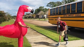 Big Brother Embarrasses Little Brother at Bus Stop Every day