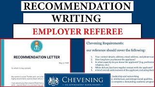 Recommendation Letter - Employer Reference Letter Writing for Chevening and other Scholarships