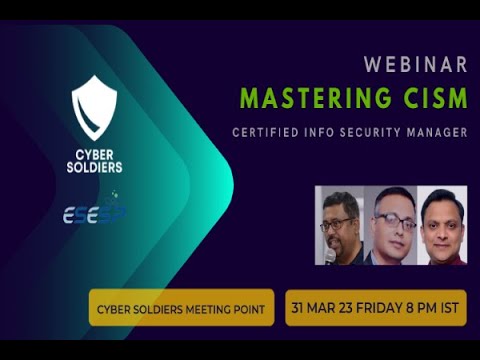 CISM Domain 1 Class by Mr Srinivasan