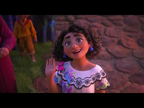 Encanto trailer image emphasizing Mirabel and Abuela during a tender music cue