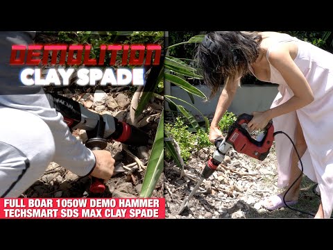 Digging with a Demolition Hammer + SDS MAX Clay Spade | Full Boar 1050W 12J REVIEW