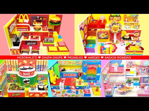 5 DIY Miniature Famous Brand board House♥How to make♥MCDONALD’S♥CHUPA CHUPS♥PRINGLES♥HARIBO♥BASKIN
