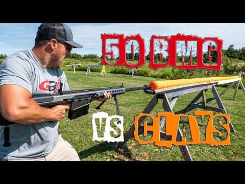 50 BMG vs Clays 💥 How Many Will It Shoot Through? | Gould Brothers