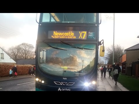 Arriva northumbria 7624 NK61EBP good thrash Wright gemini 2 DB300 X7 Newcastle