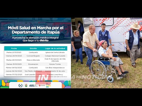LA GOBERNACIÓN DE ITAPÚA PRESENTA EL CALENDARIO DE ATENCIÓN MÉDICA INTEGRAL