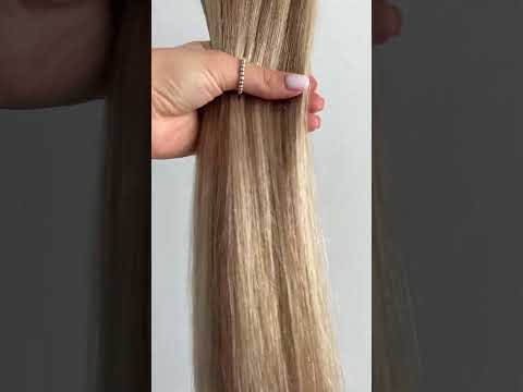 Натуральне волосся на заколках 60 см, 8 пасм, русяве з меліруванням (№12/613) video