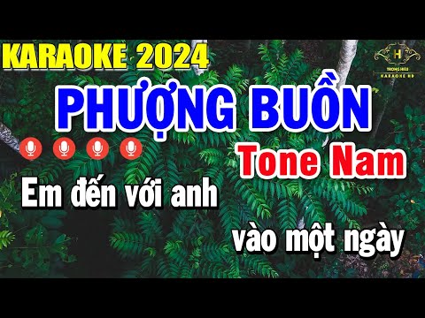Phượng Buồn Karaoke Tone Nam Nhạc Sống 2024 | Trọng Hiếu