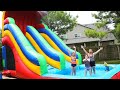 GIANT INFLATABLE WATER SLIDE BOUNCE HOUSE FOR KIDS Playing outside!