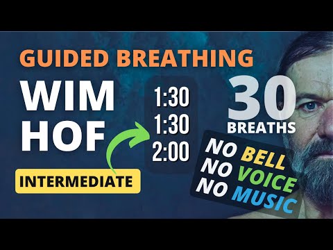 Best Guided Breathing - Wim Hof 3 Rounds INTERMEDIATE (SILENT SESSION)