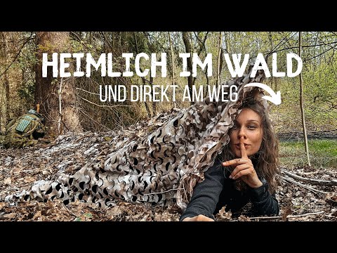 Stealth Camping - secret and hidden overnight stay right on the forest path ⏐Stealth Shelter