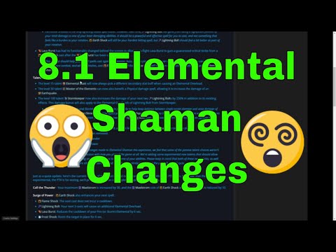 NEW 8.1 Elemental Shaman Changes!